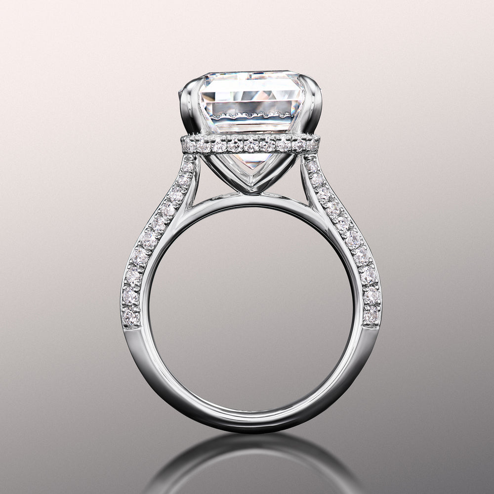Emerald Cut The Picasso Ring with Lab Grown Diamond in 14KT White Gold view 4
