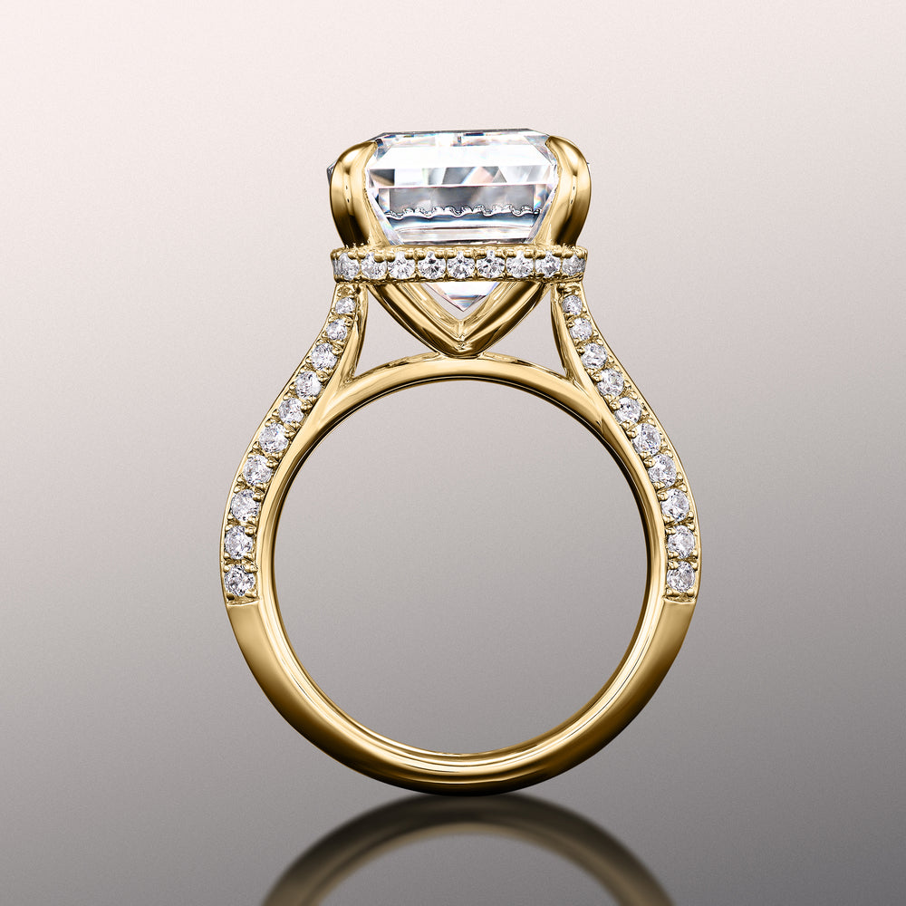 Emerald Cut The Picasso Ring with Lab Grown Diamond in 14KT Yellow Gold view 4
