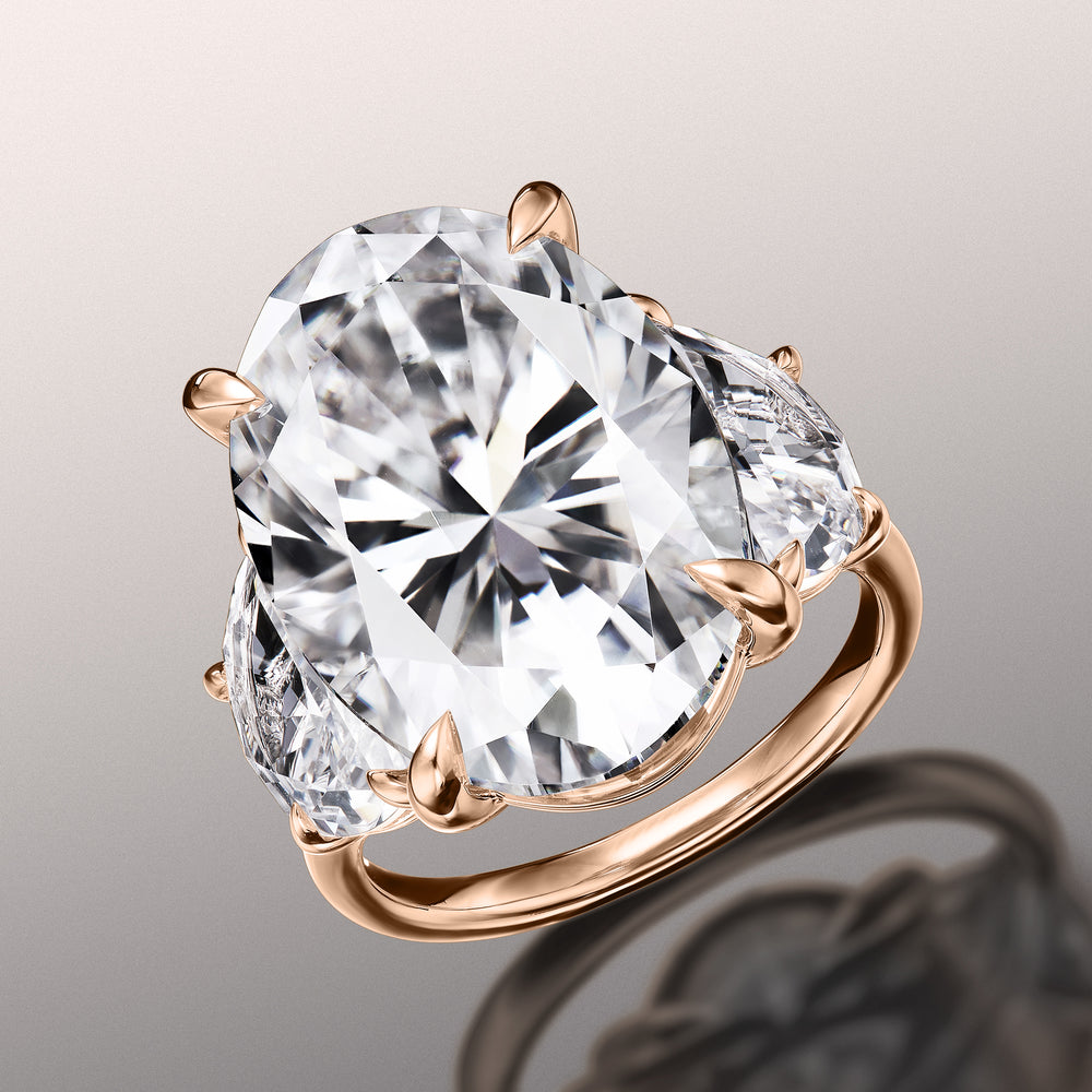 Oval Cut The Cézanne Ring with Lab Grown Diamond in 14KT Rose Gold view 3
