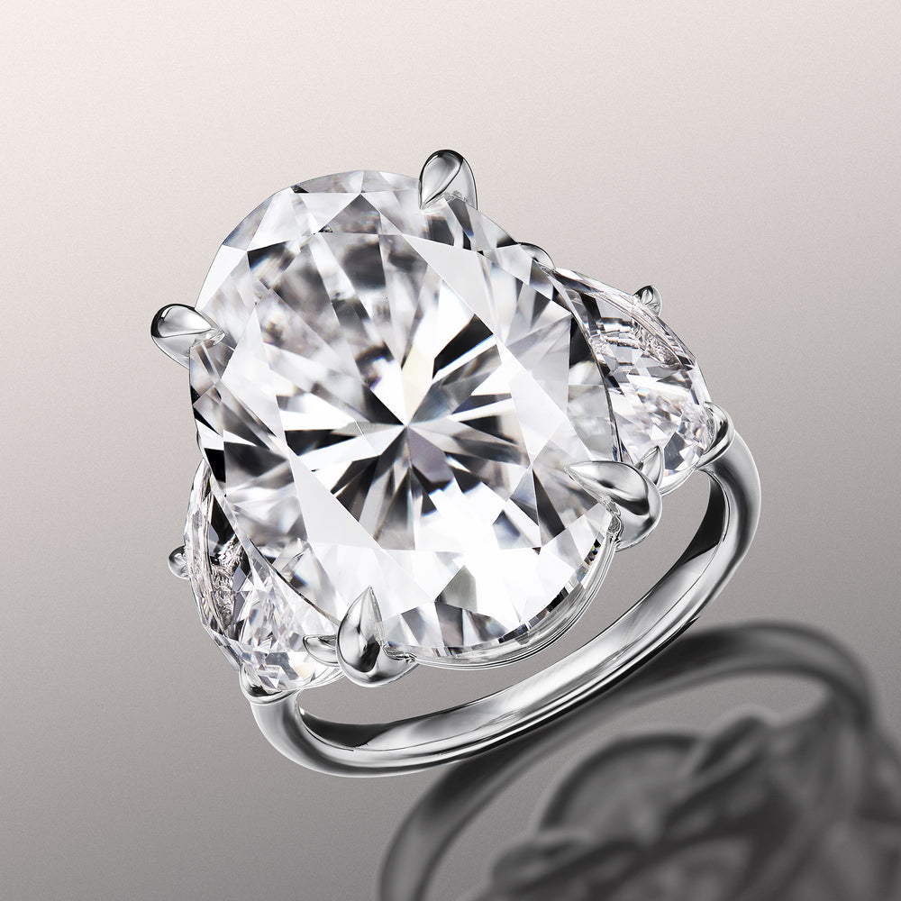 Oval Cut The Cézanne Ring with Lab Grown Diamond in 14KT White Gold view 3
