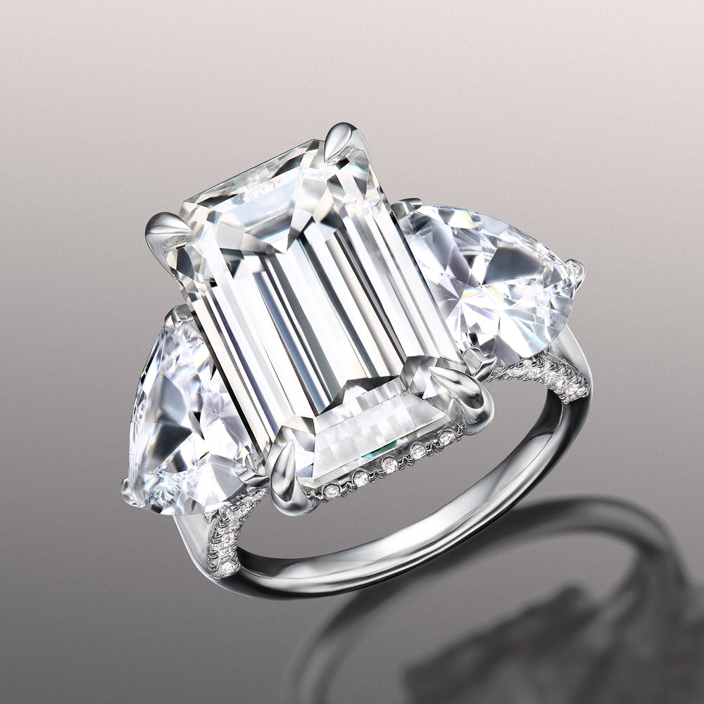Emerald Cut The Bierstadt Ring with Lab Grown Diamond in 14KT White Gold view 3
