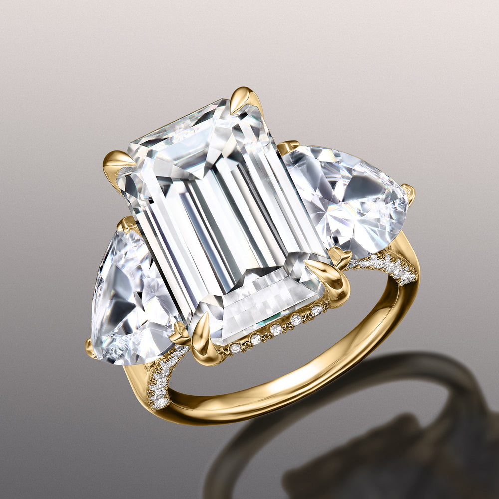 Emerald Cut The Bierstadt Ring with Lab Grown Diamond in 14KT Yellow Gold view 3
