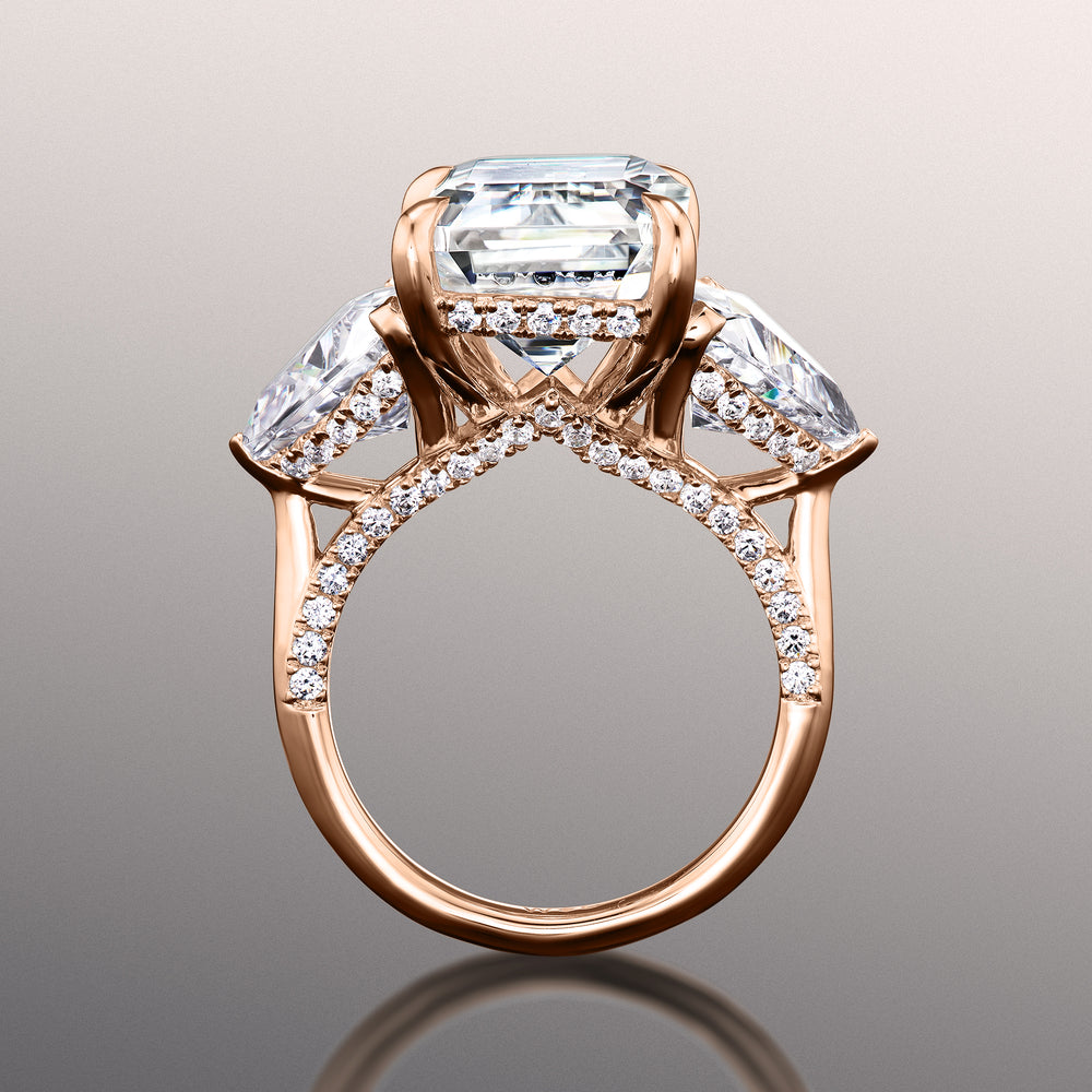 Emerald Cut The Bierstadt Ring with Lab Grown Diamond in 14KT Rose Gold view 4
