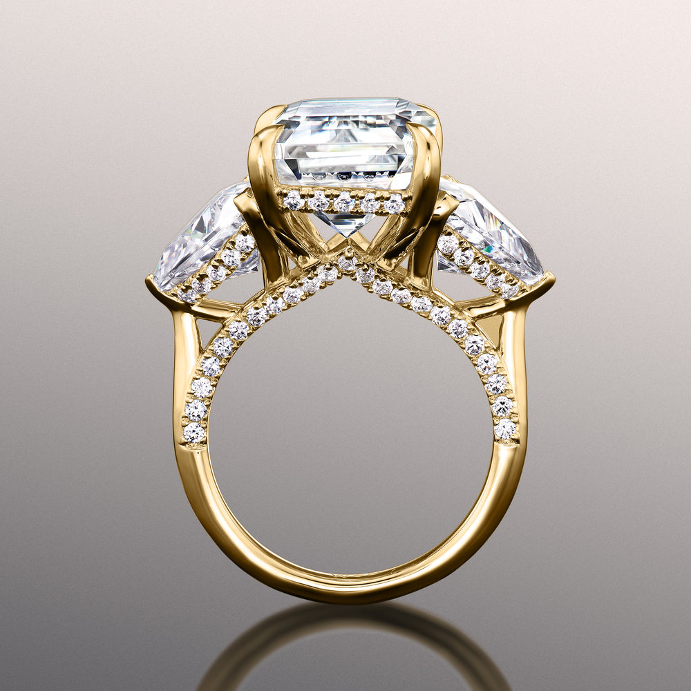 Emerald Cut The Bierstadt Ring with Lab Grown Diamond in 14KT Yellow Gold view 4
