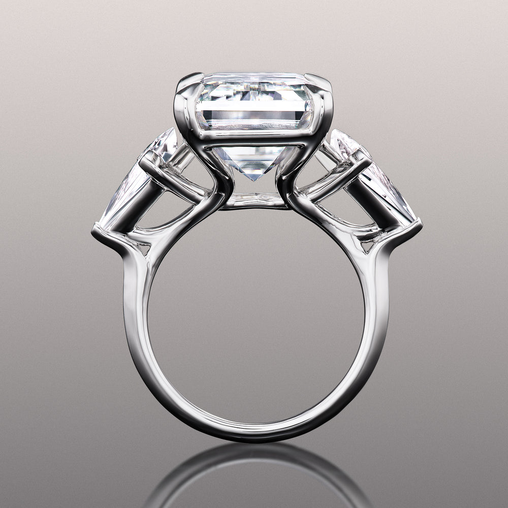 Emerald Cut The Miró Ring with Lab Grown Diamond in 14KT White Gold view 4
