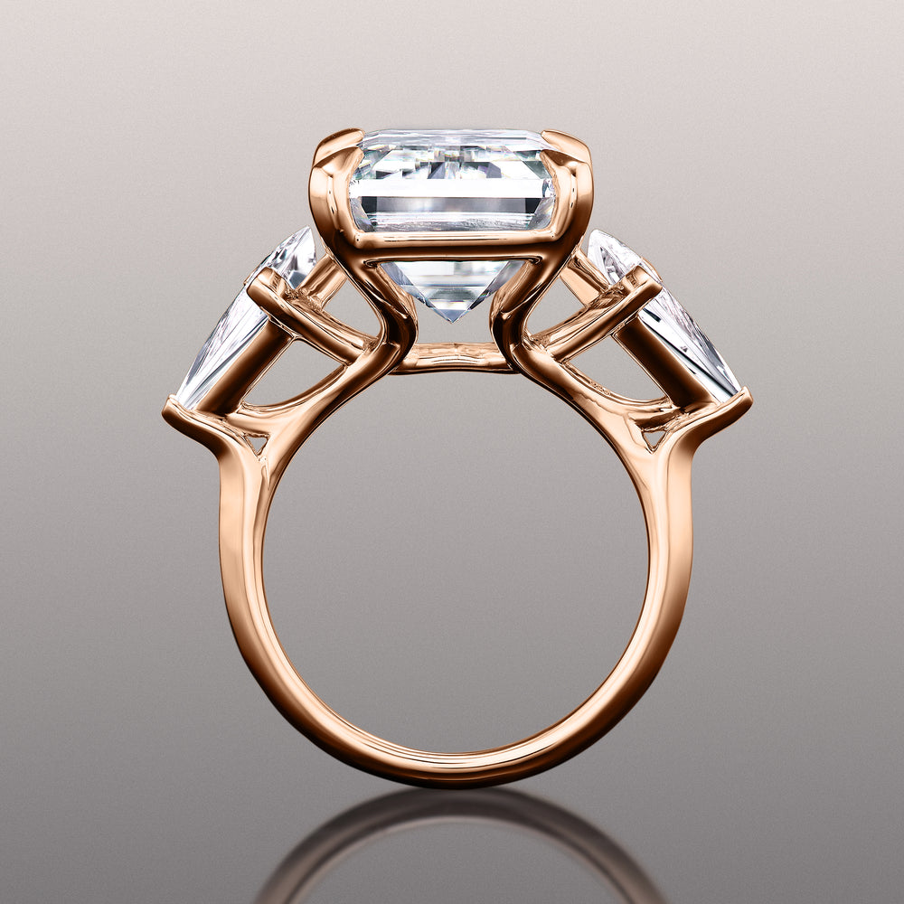 Emerald Cut The Miró Ring with Lab Grown Diamond in 14KT Rose Gold view 4
