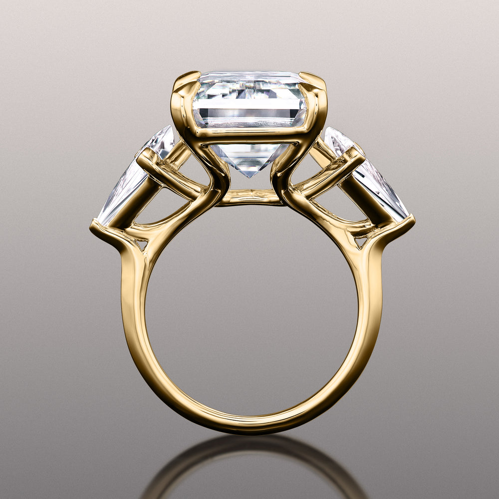 Emerald Cut The Miró Ring with Lab Grown Diamond in 14KT Yellow Gold view 4
