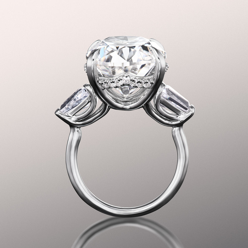 Oval Cut The Munch Ring with Lab Grown Diamond in 14KT White Gold view 4
