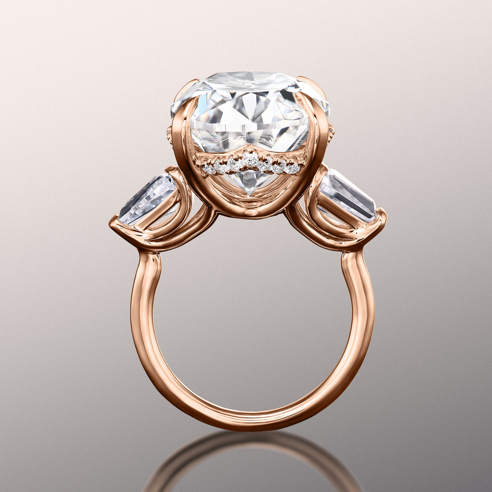 Oval Cut The Munch Ring with Lab Grown Diamond in 14KT Rose Gold view 4
