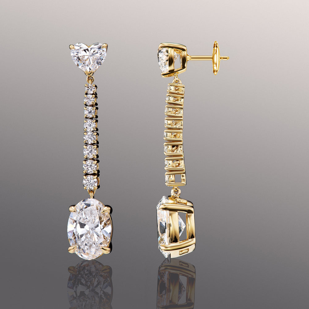 The Sisley Earrings with 18KT Yellow Gold / Lab / 11 Cut Diamond in 14KT Yellow Gold / Lab / 11 view 3
