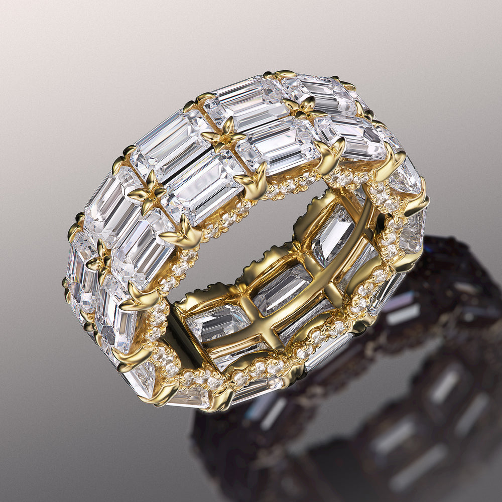 The Twombly Eternity Ring with 18KT Yellow Gold / Lab / 14 3/4 Cut Diamond in 14KT Yellow Gold / Lab / 14 3/4 view 3
