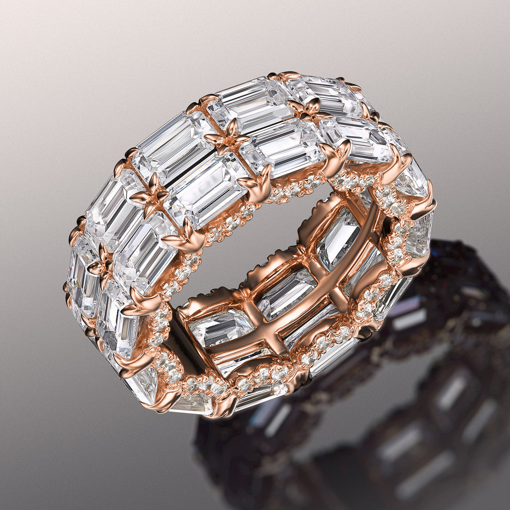 The Twombly Eternity Ring with 18KT Rose Gold / Lab / 14 3/4 Cut Diamond in 14KT Rose Gold / Lab / 14 3/4 view 3
