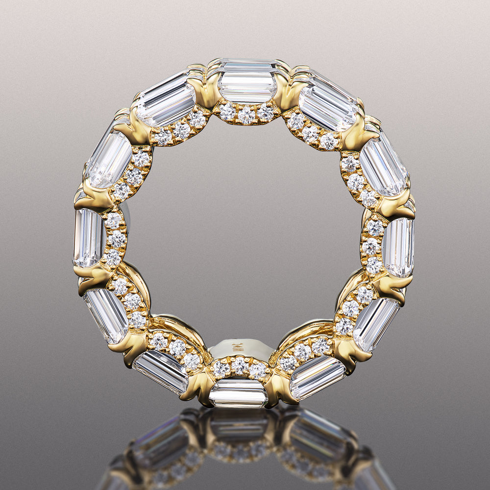 The Twombly Eternity Ring with 18KT Yellow Gold / Lab / 14 3/4 Cut Diamond in 14KT Yellow Gold / Lab / 14 3/4 view 4

