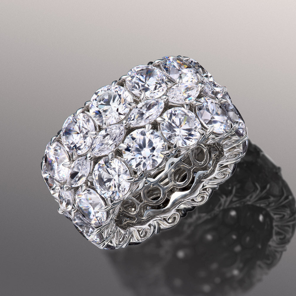 The Krasner Eternity Ring with Platinum / Lab / 21 1/3 Cut Diamond in 14KT Platinum / Lab / 21 1/3 view 3
