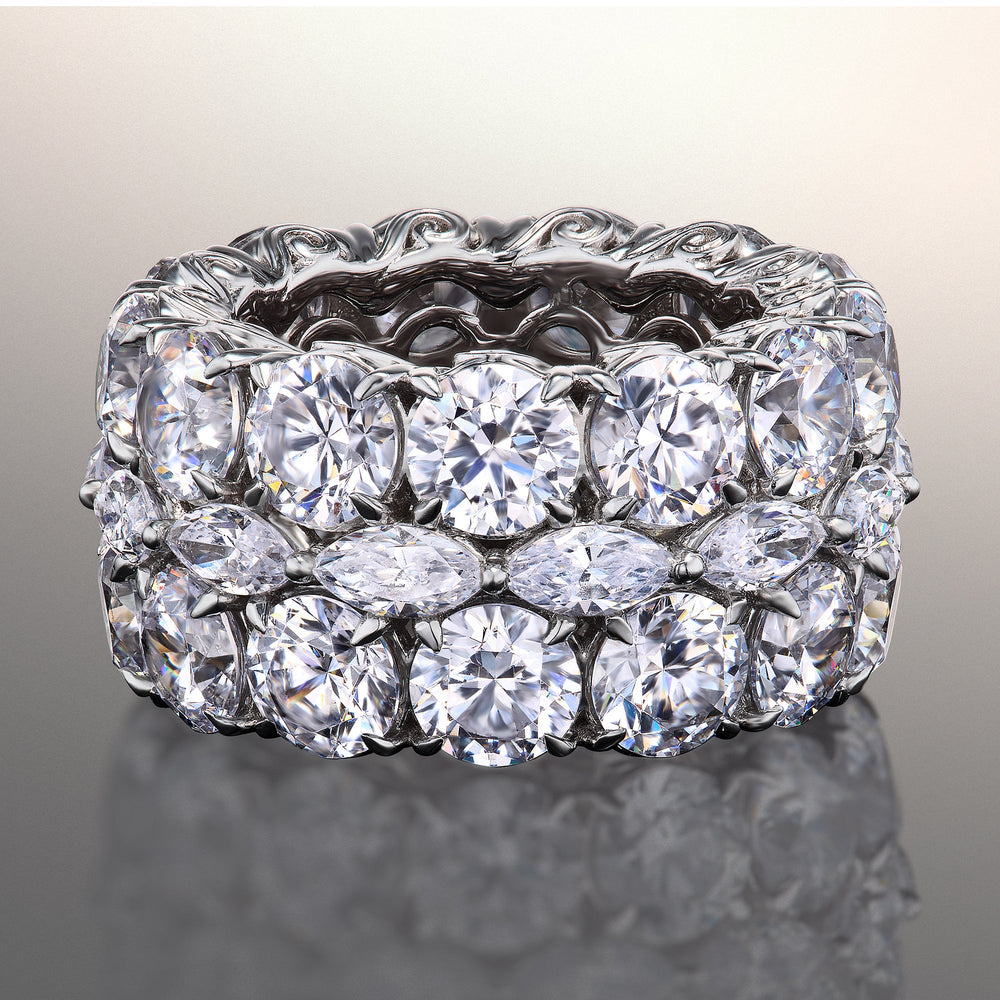 The Krasner Eternity Ring with Platinum / Lab / 21 1/3 Cut Diamond in 14KT Platinum / Lab / 21 1/3 view 1
