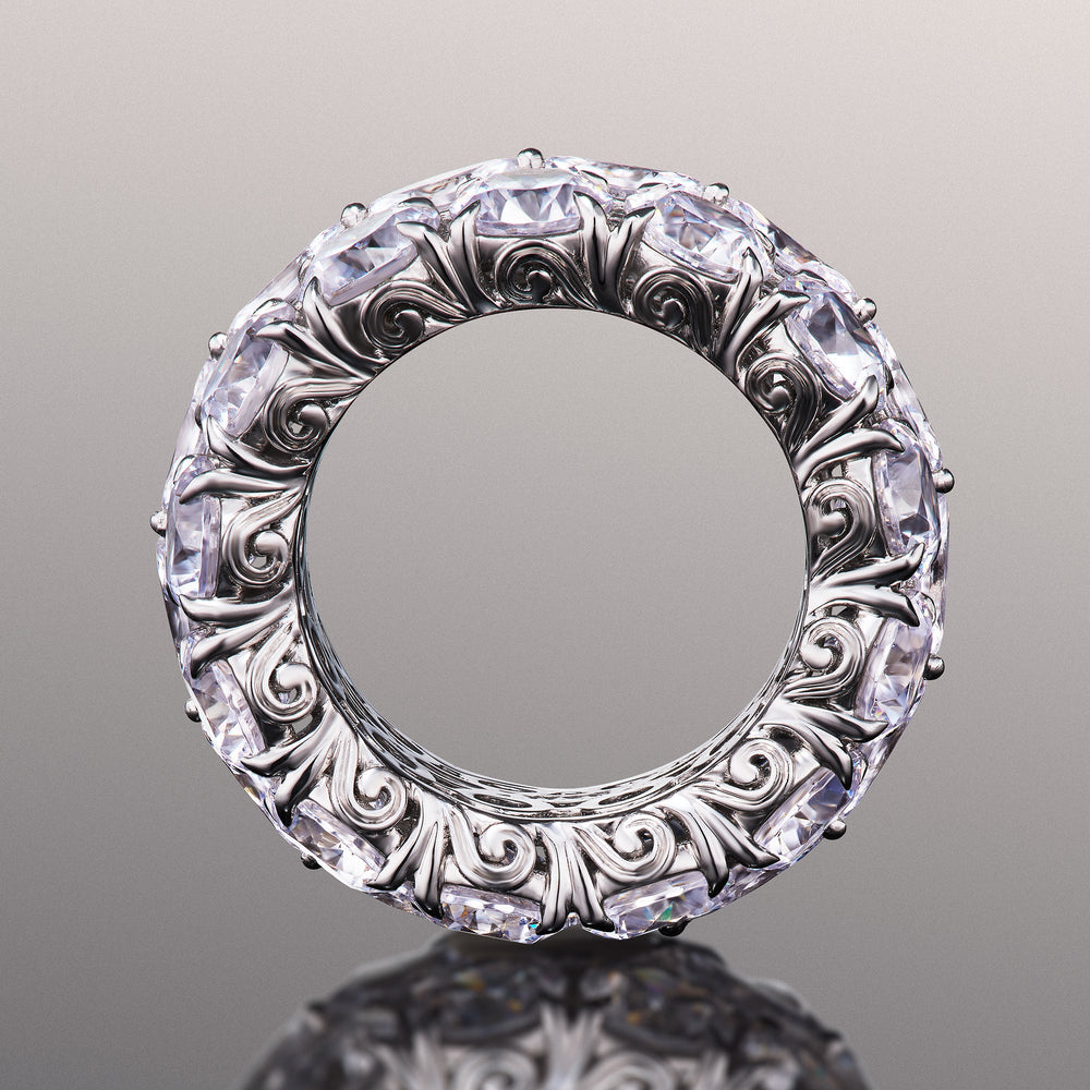 The Krasner Eternity Ring with Platinum / Lab / 21 1/3 Cut Diamond in 14KT Platinum / Lab / 21 1/3 view 4
