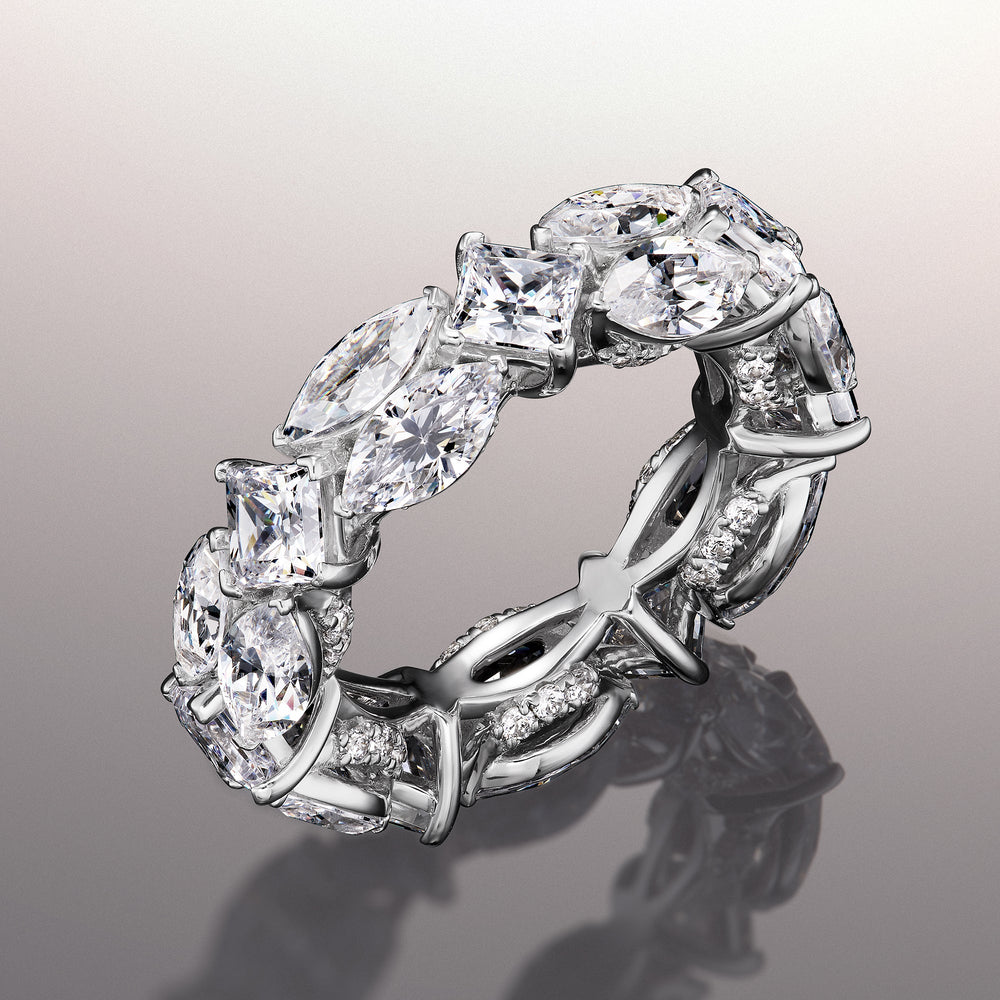 The Renoir Eternity Ring with Platinum / Lab / 8 3/8 Cut Diamond in 14KT Platinum / Lab / 8 3/8 view 3
