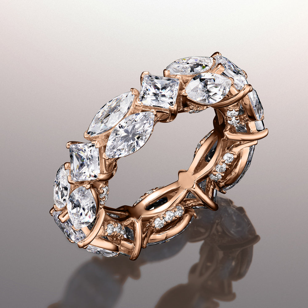 The Renoir Eternity Ring with 18KT Rose Gold / Lab / 8 3/8 Cut Diamond in 14KT Rose Gold / Lab / 8 3/8 view 3
