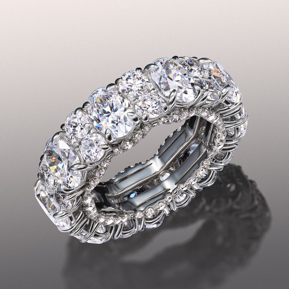 The Kusama Eternity Ring with Platinum / Lab / 9 1/2 Cut Diamond in 14KT Platinum / Lab / 9 1/2 view 3
