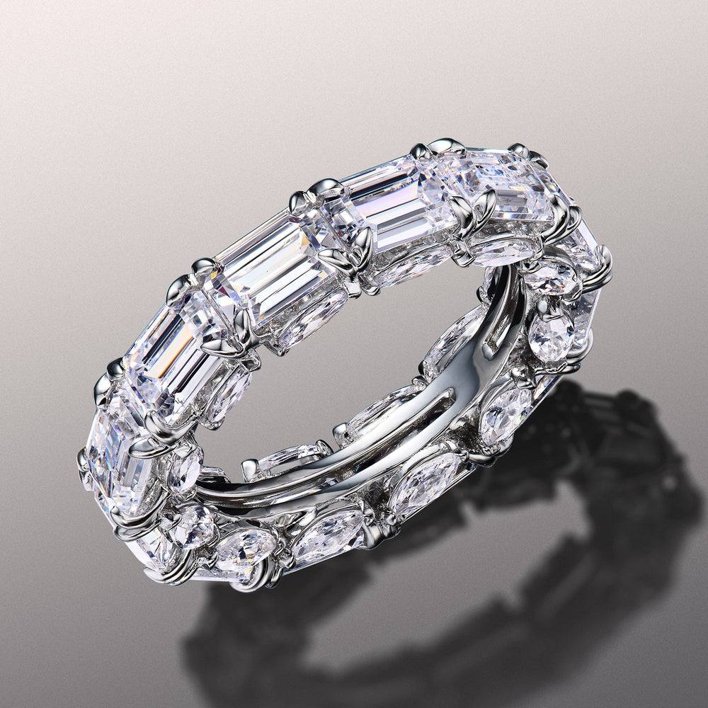 The Grün Eternity Ring with Platinum / Lab / 11 Cut Diamond in 14KT Platinum / Lab / 11 view 3
