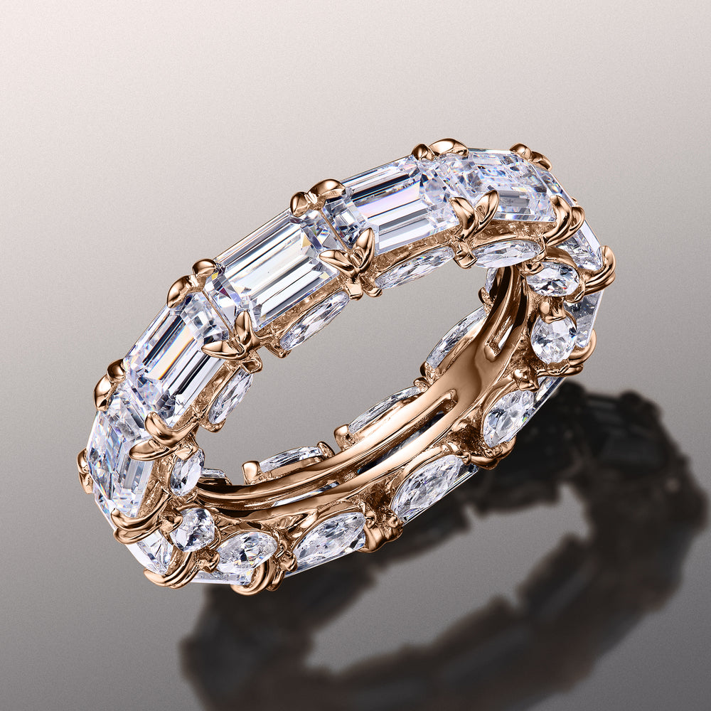 The Grün Eternity Ring with 18KT Rose Gold / Lab / 11 Cut Diamond in 14KT Rose Gold / Lab / 11 view 3
