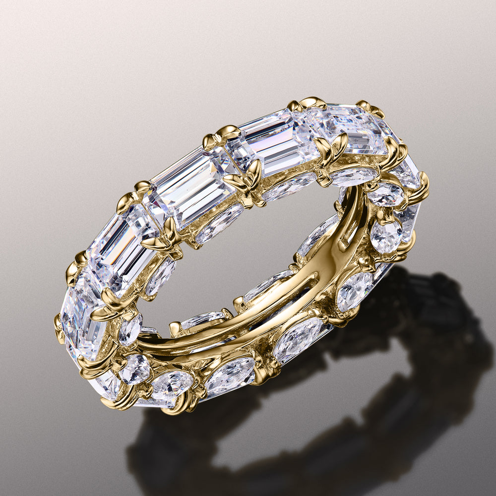 The Grün Eternity Ring with 18KT Yellow Gold / Lab / 11 Cut Diamond in 14KT Yellow Gold / Lab / 11 view 3
