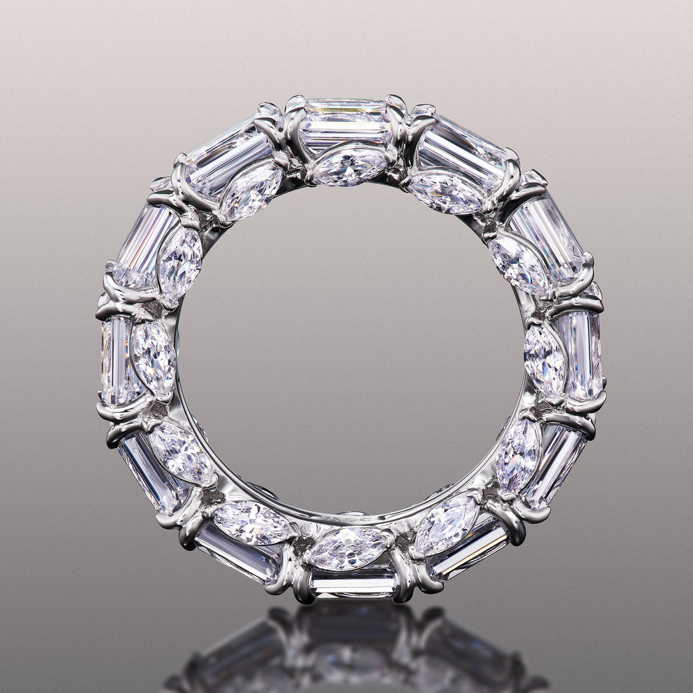 The Grün Eternity Ring with Platinum / Lab / 11 Cut Diamond in 14KT Platinum / Lab / 11 view 4
