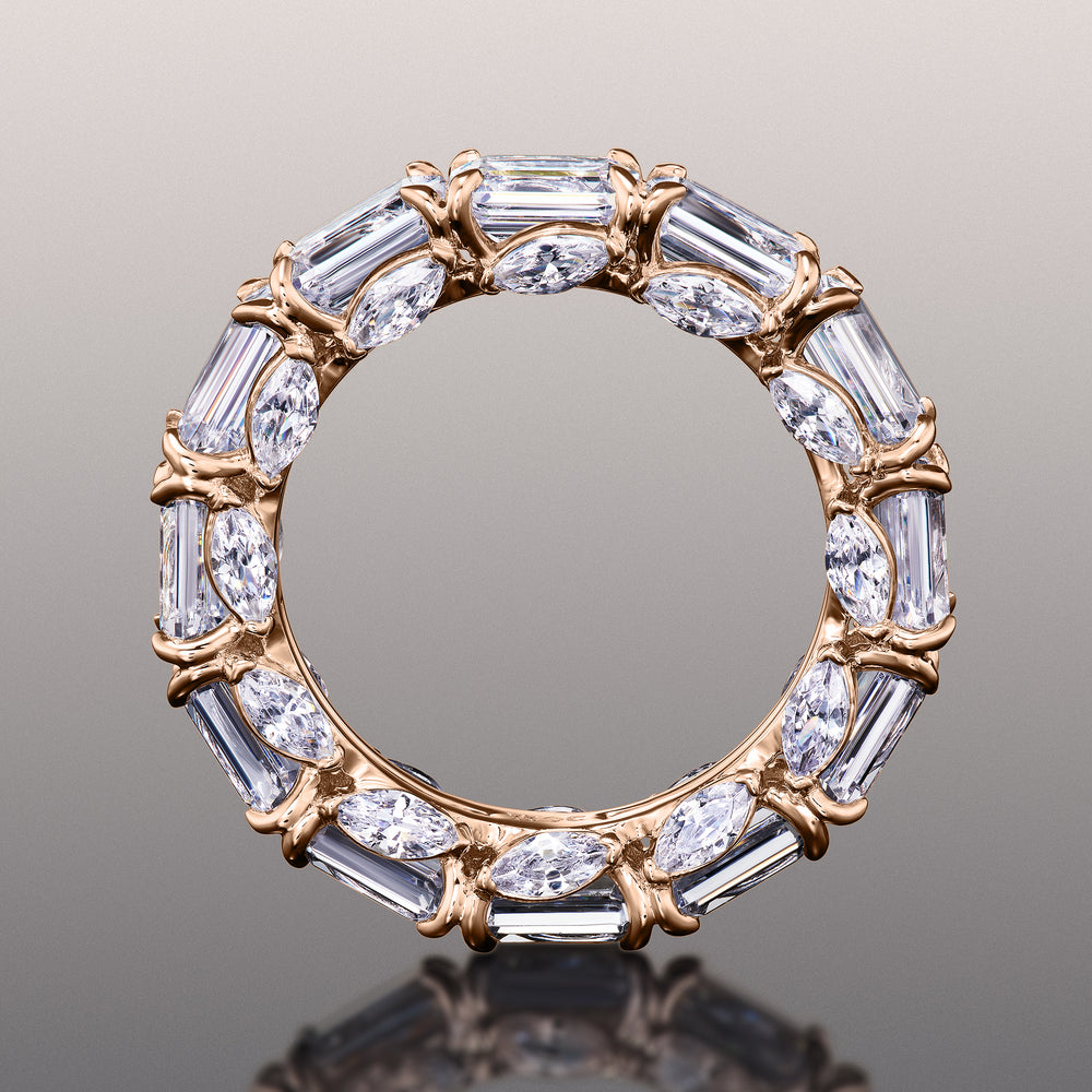 The Grün Eternity Ring with 18KT Rose Gold / Lab / 11 Cut Diamond in 14KT Rose Gold / Lab / 11 view 4
