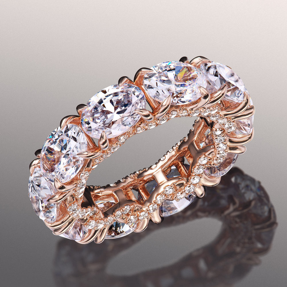 The Blake Eternity Ring with 18KT Rose Gold / Lab / 10 3/4 Cut Diamond in 14KT Rose Gold / Lab / 10 3/4 view 3
