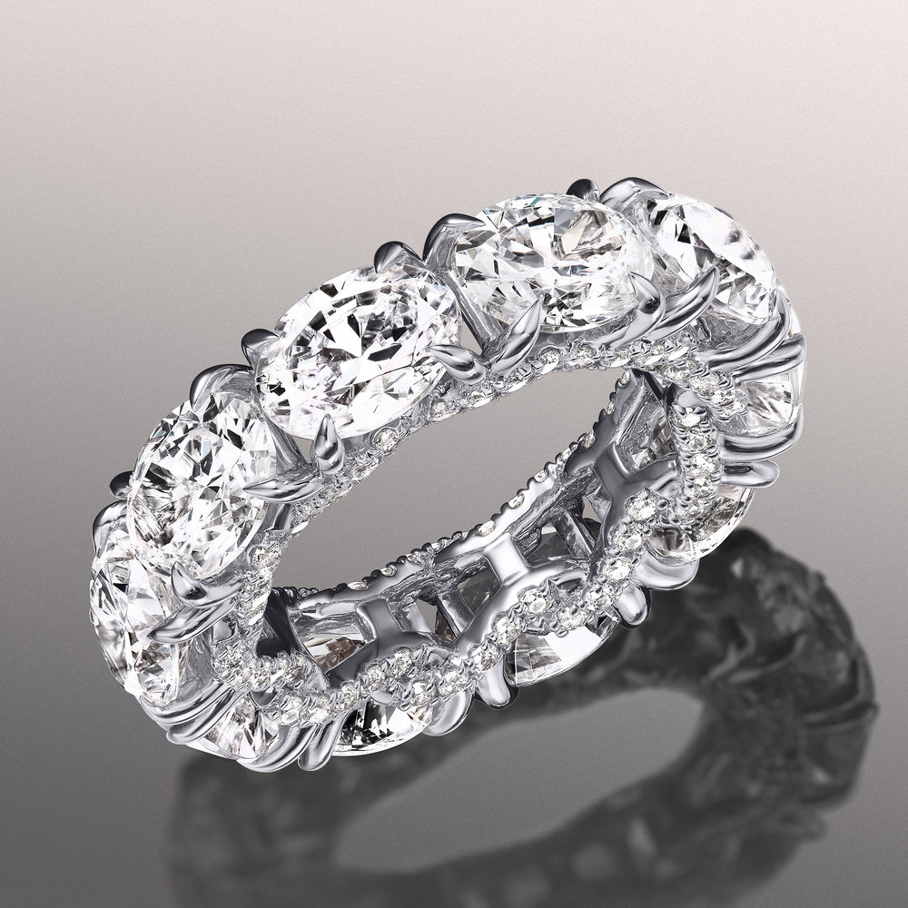 The Blake Eternity Ring with Platinum / Lab / 10 3/4 Cut Diamond in 14KT Platinum / Lab / 10 3/4 view 3
