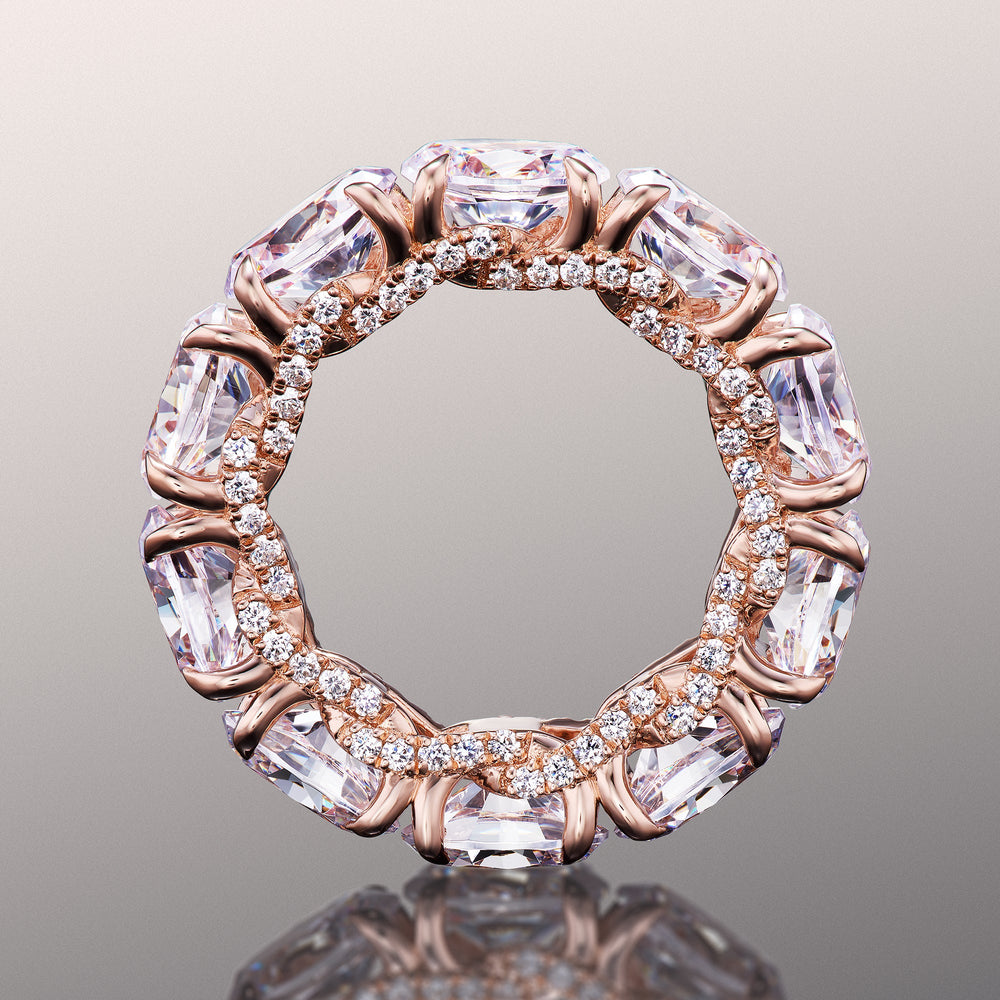 The Blake Eternity Ring with 18KT Rose Gold / Lab / 10 3/4 Cut Diamond in 14KT Rose Gold / Lab / 10 3/4 view 4
