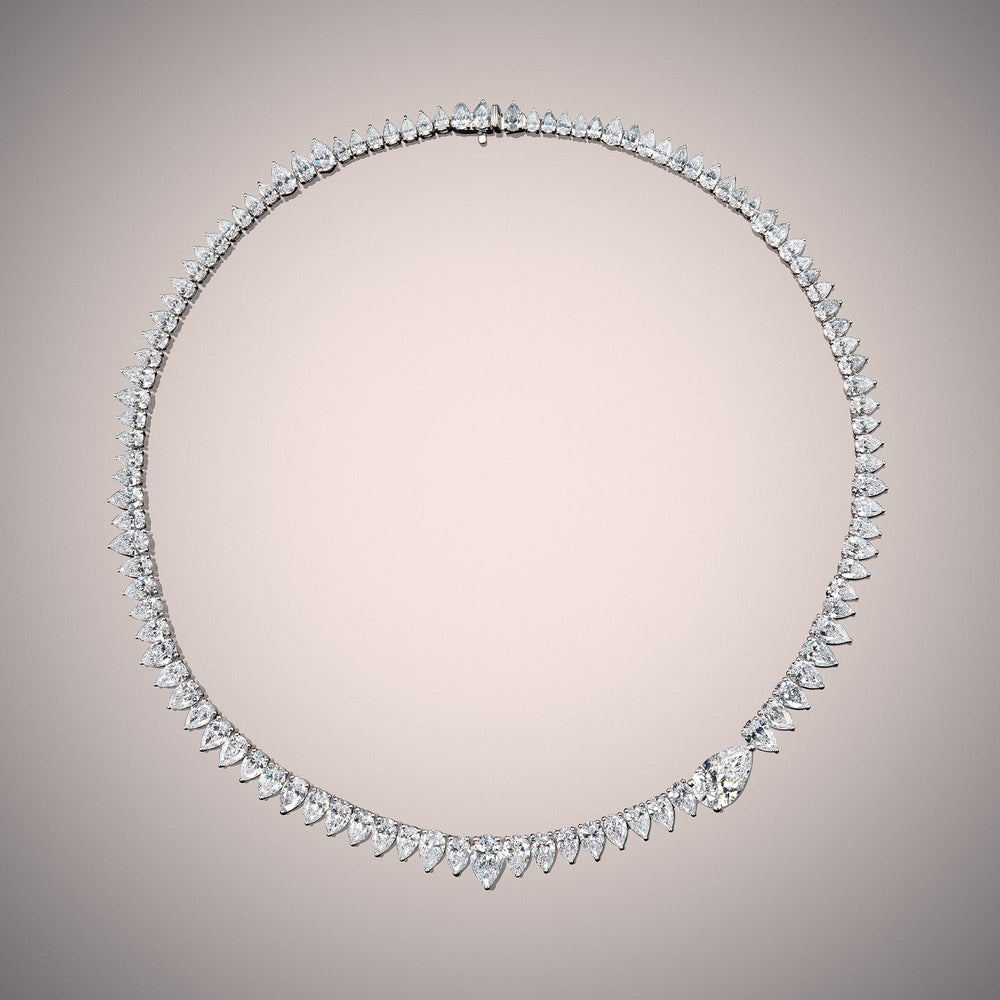 The Kensett Necklace with 18KT White Gold / Lab / 36 1/5 Cut Diamond in 14KT White Gold / Lab / 36 1/5 view 3
