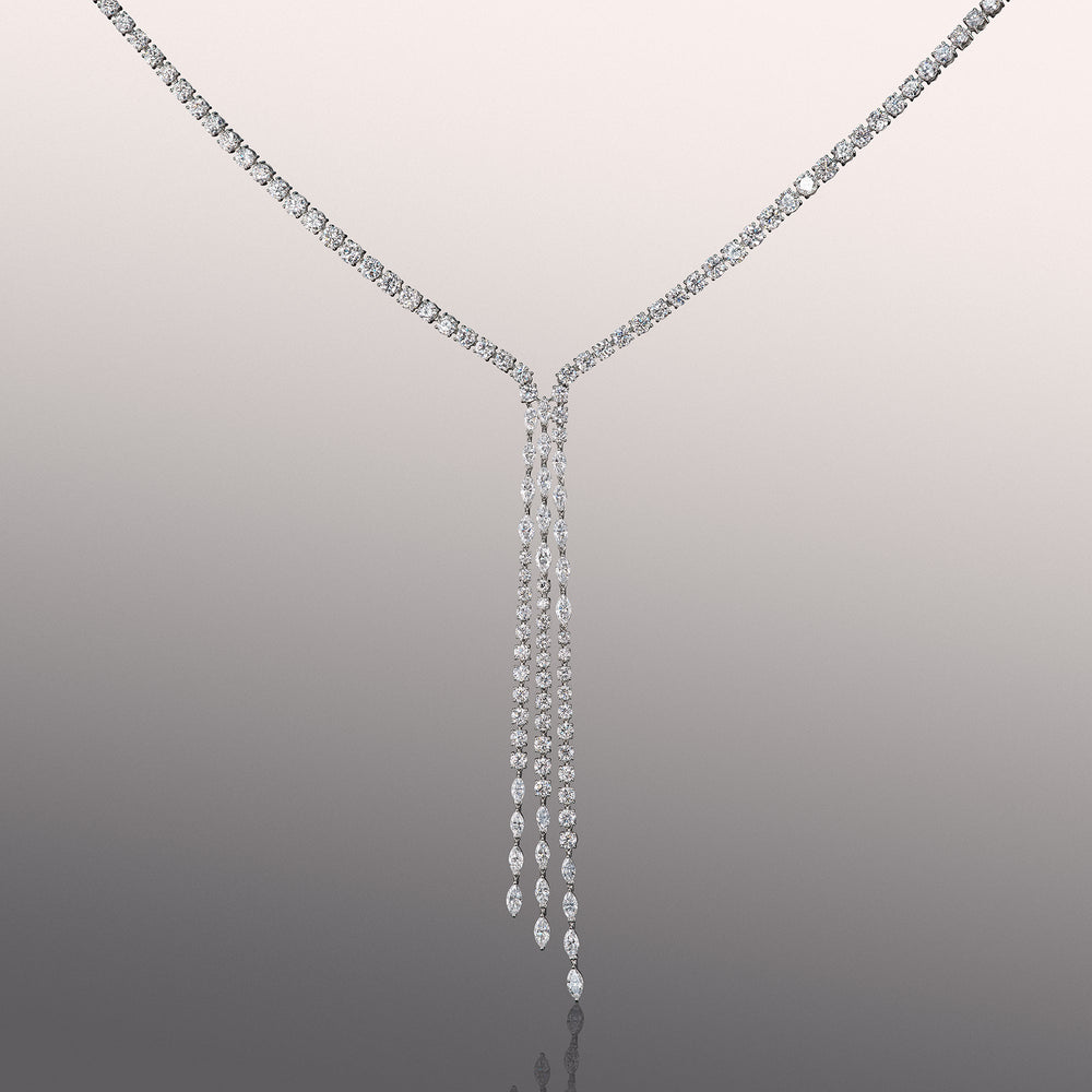 The Richter Necklace with 18KT White Gold / Lab / 44 7/8 Cut Diamond in 14KT White Gold / Lab / 44 7/8 view 1
