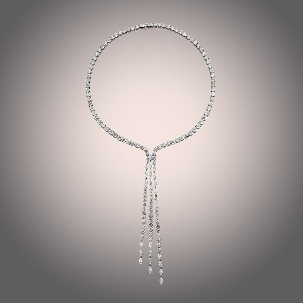 The Richter Necklace with 18KT White Gold / Lab / 44 7/8 Cut Diamond in 14KT White Gold / Lab / 44 7/8 view 3
