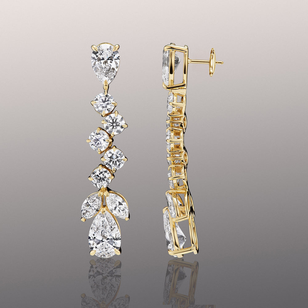 The Bosch Earrings with 18KT Yellow Gold / Lab / 22 1/2 Cut Diamond in 14KT Yellow Gold / Lab / 22 1/2 view 3

