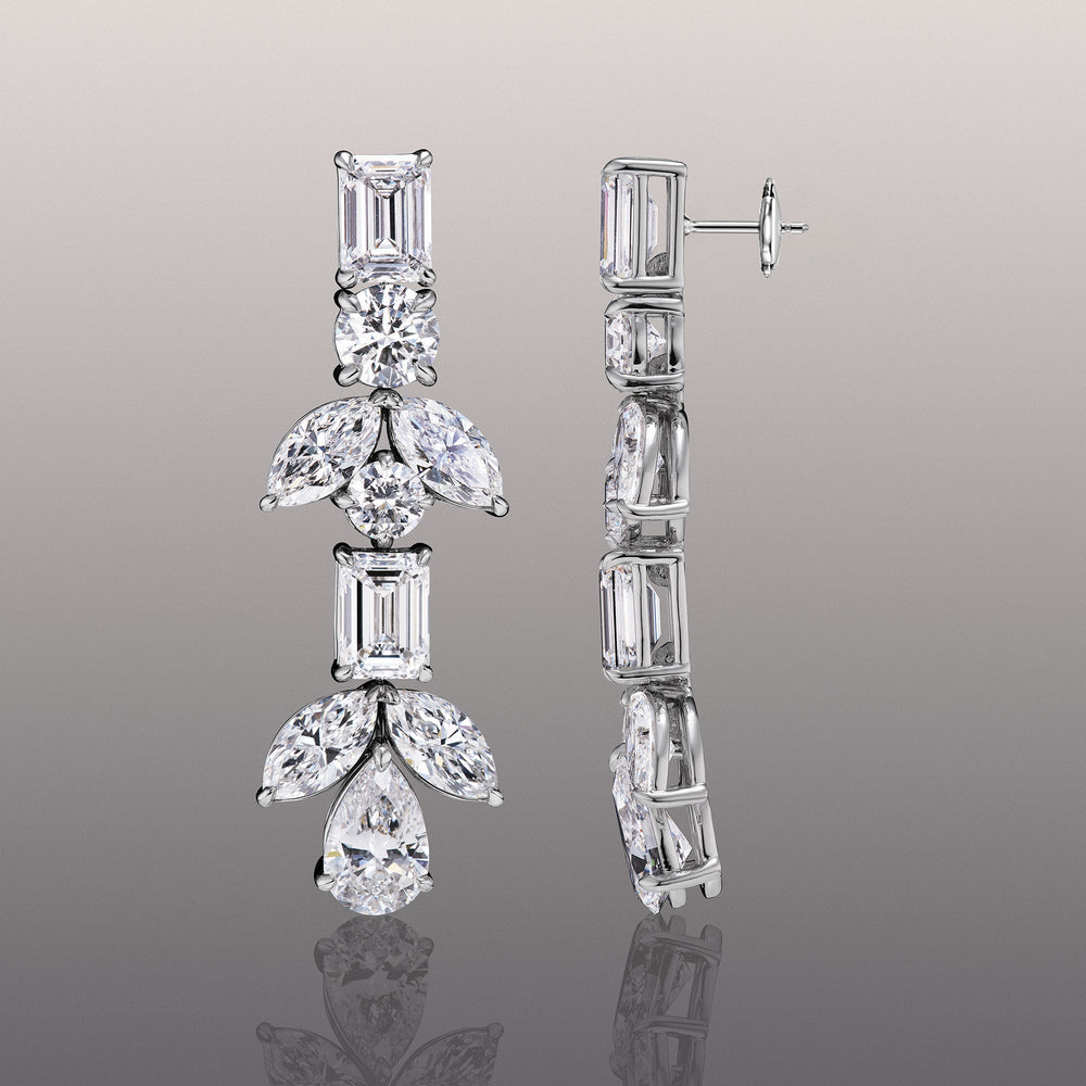 The Mauve Earrings with 18KT White Gold / Lab / 29 1/2 Cut Diamond in 14KT White Gold / Lab / 29 1/2 view 3
