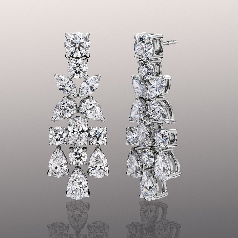 The Monticelli Earrings with 18KT White Gold / Lab / 28 1/2 Cut Diamond in 14KT White Gold / Lab / 28 1/2 view 1
