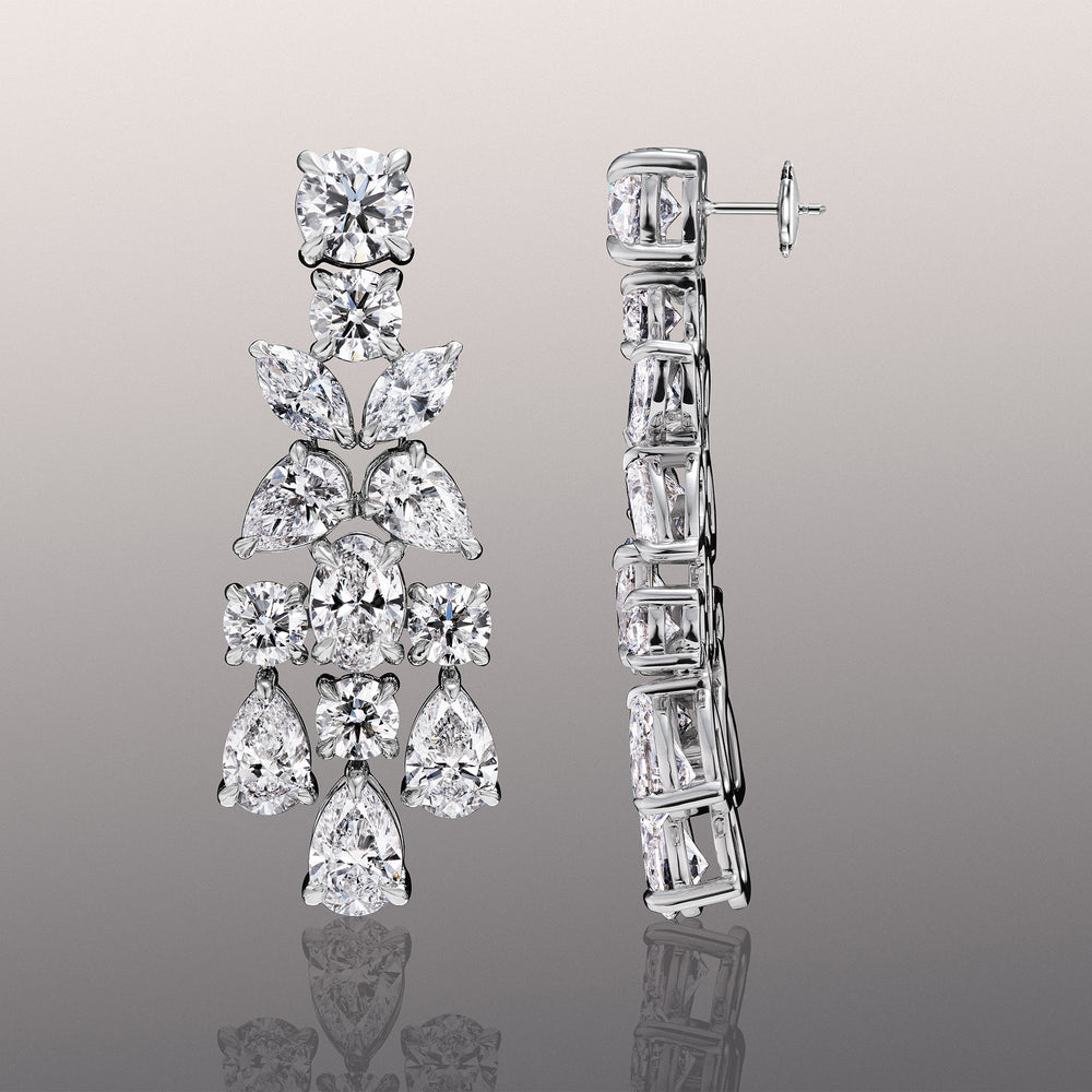 The Monticelli Earrings with 18KT White Gold / Lab / 28 1/2 Cut Diamond in 14KT White Gold / Lab / 28 1/2 view 3
