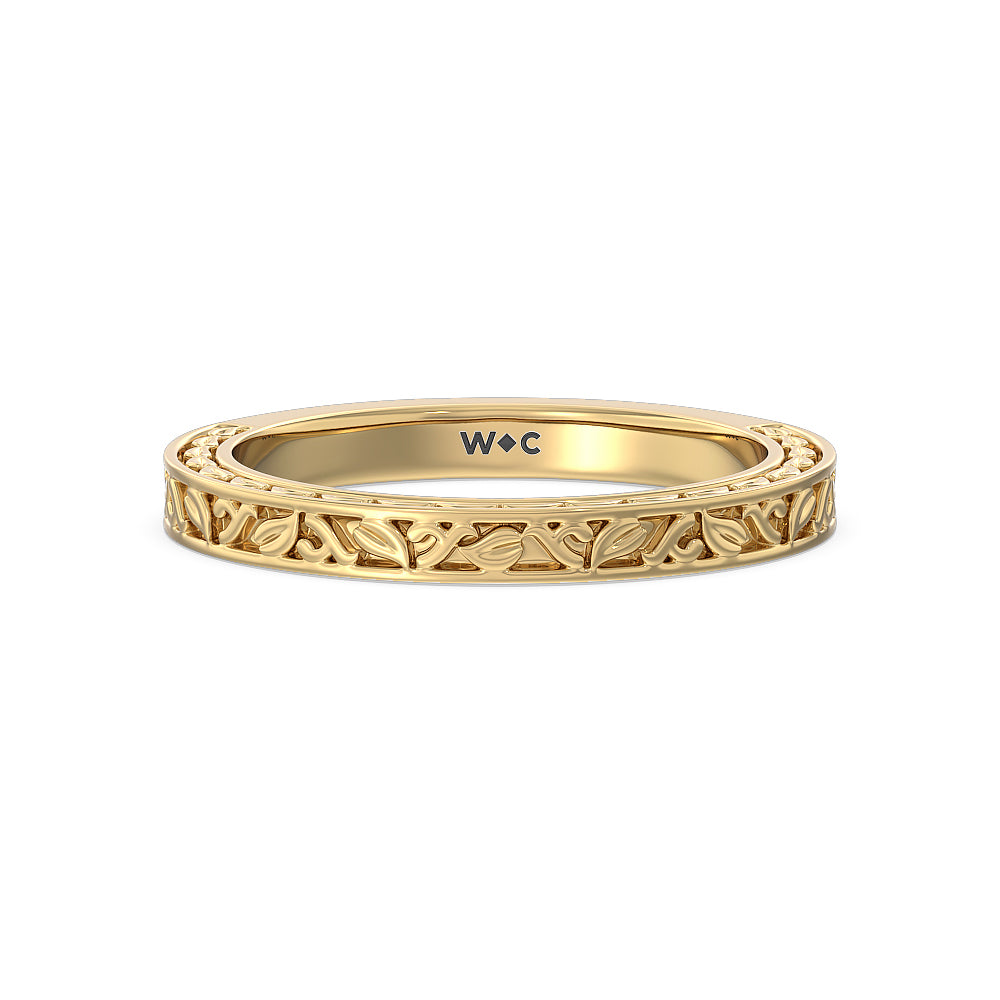 The Seraphine Celtic Wedding Band with 18KT Yellow Gold Cut Diamond in 14KT Yellow Gold view 2
