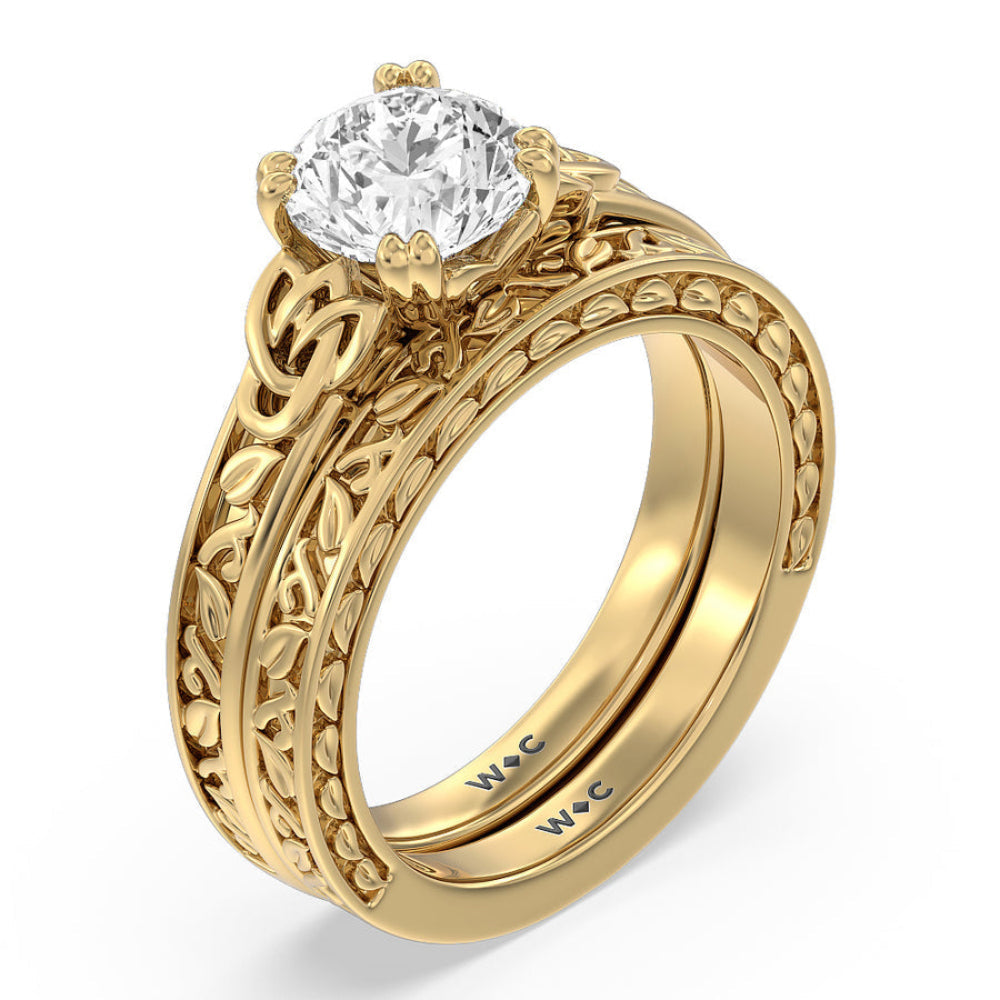 Marquise Cut The Seraphine Celtic Ring with Lab Grown Diamond in 14KT Yellow Gold view 5

