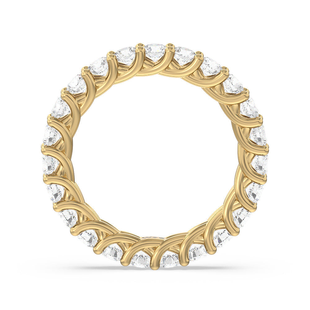 Cable Diamond Eternity Ring (E+ VS+) with 18KT Yellow Gold / Lab / 2 Cut Diamond in 14KT Yellow Gold / Lab / 2 view 2
