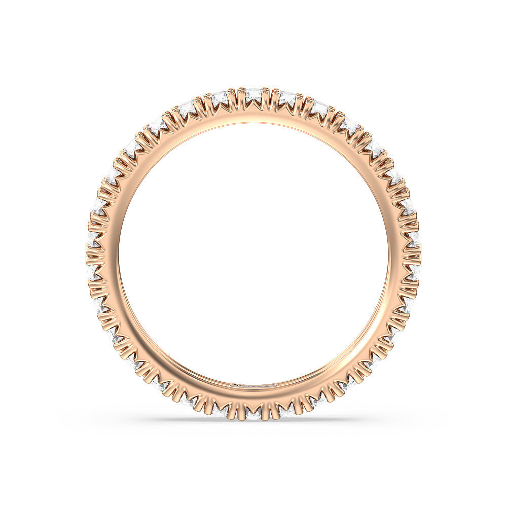 Four-Claw Diamond Eternity Ring (E+ VS+) with 18KT Rose Gold / Lab / 1 Cut Diamond in 14KT Rose Gold / Lab / 1 view 2
