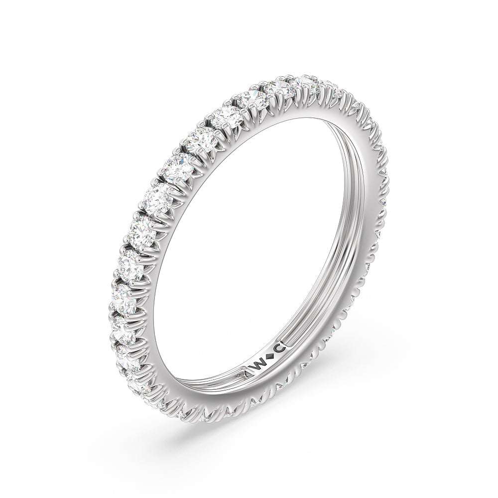 Four-Claw Diamond Eternity Ring (F/G SI+) with Platinum / Natural / 1 Cut Diamond in 14KT Platinum / Natural / 1 view 3
