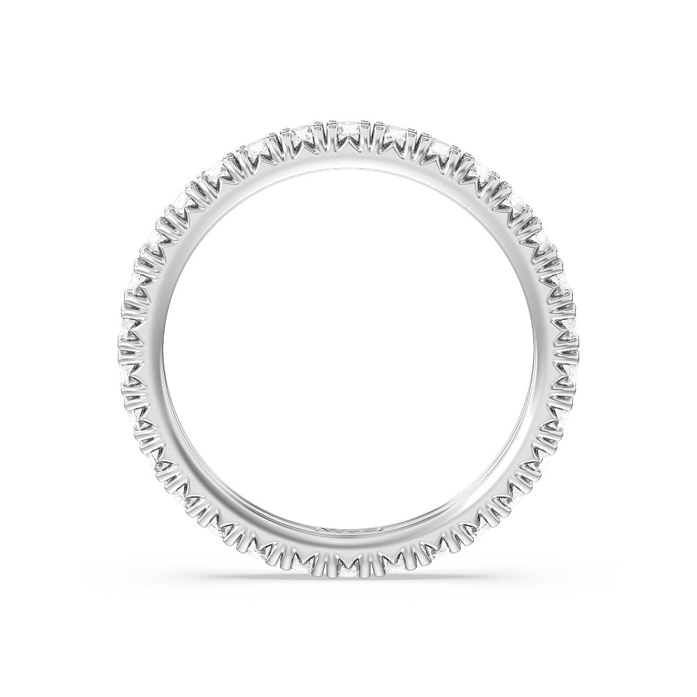 Four-Claw Diamond Eternity Ring (E+ VS+) with Platinum / Lab / 1 Cut Diamond in 14KT Platinum / Lab / 1 view 2
