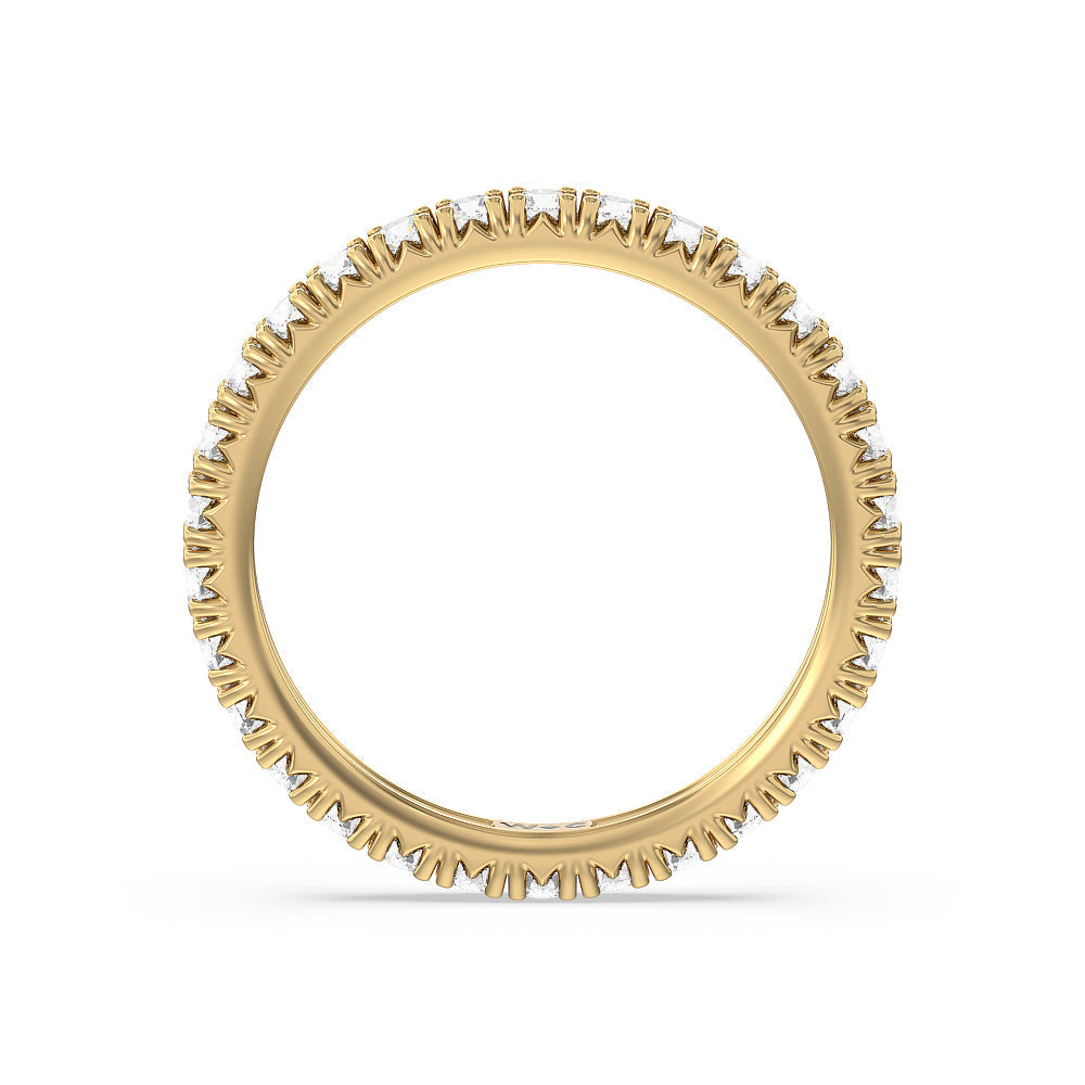 Four-Claw Diamond Eternity Ring (E+ VS+) with 18KT Yellow Gold / Lab / 1 Cut Diamond in 14KT Yellow Gold / Lab / 1 view 2

