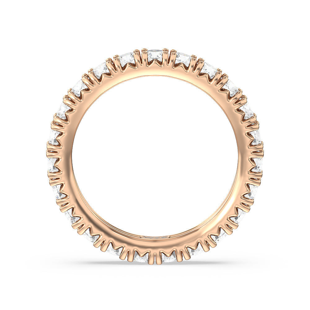 Four-Claw Diamond Eternity Ring (E+ VS+) with 18KT Rose Gold / Lab / 2 Cut Diamond in 14KT Rose Gold / Lab / 2 view 2
