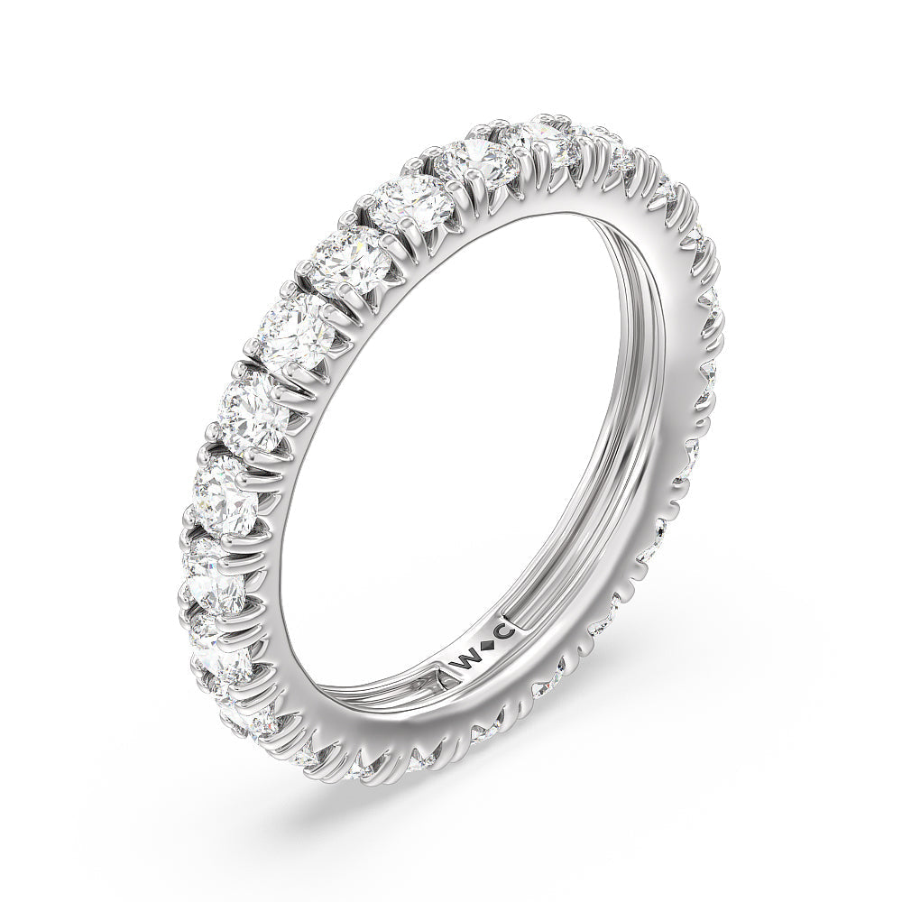 Four-Claw Diamond Eternity Ring (E+ VS+) with Platinum / Lab / 2 Cut Diamond in 14KT Platinum / Lab / 2 view 3
