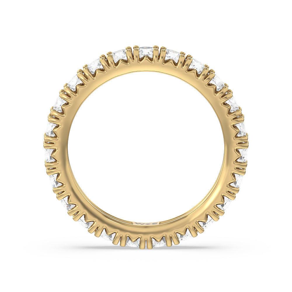 Four-Claw Diamond Eternity Ring (E+ VS+) with 18KT Yellow Gold / Lab / 2 Cut Diamond in 14KT Yellow Gold / Lab / 2 view 2
