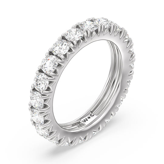 Four-Claw Diamond Eternity Ring (E+ VS+) with Platinum / Lab / 3 1/5 Cut Diamond in 14KT Platinum / Lab / 3 1/5 view 3
