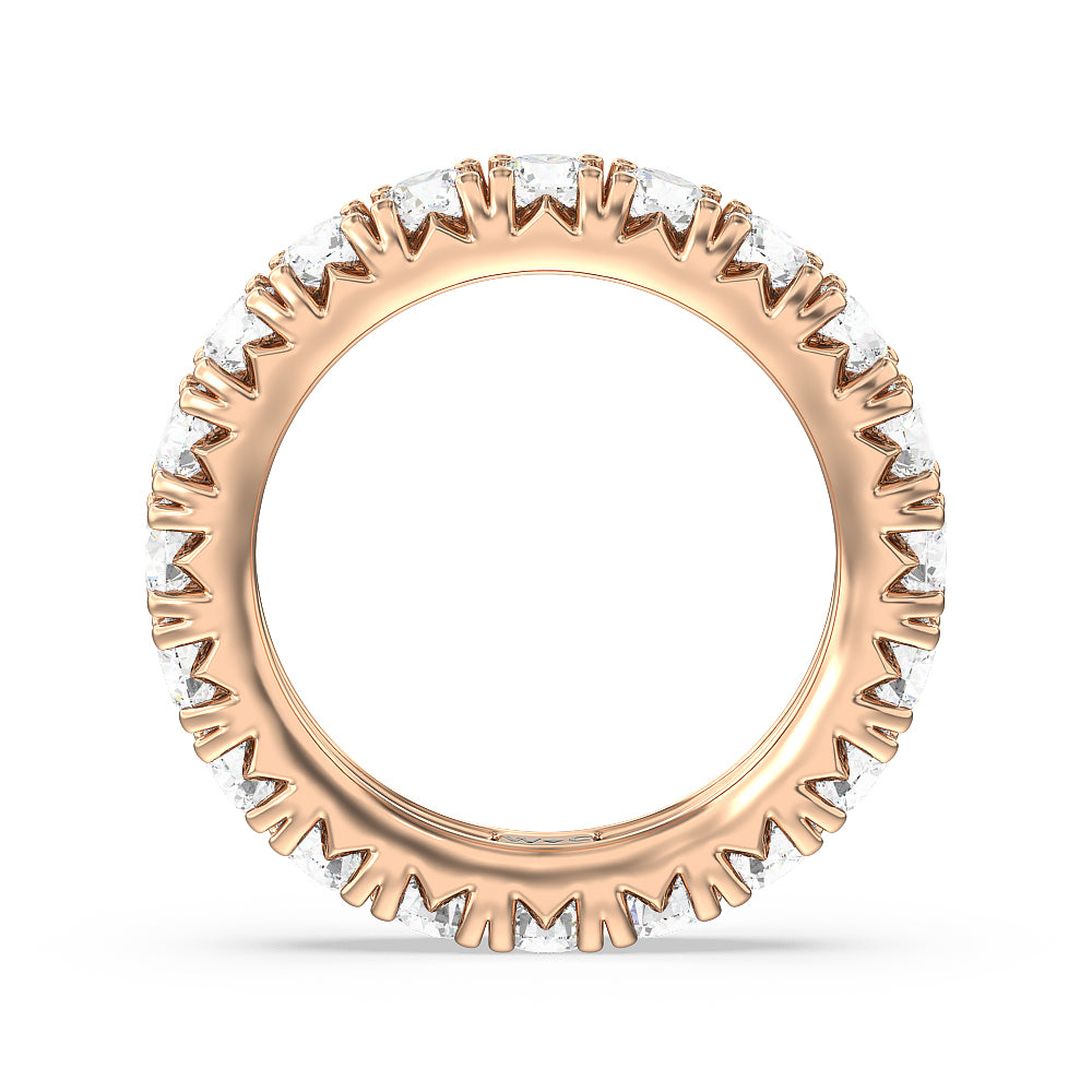 Four-Claw Diamond Eternity Ring (E+ VS+) with 18KT Rose Gold / Lab / 3 1/5 Cut Diamond in 14KT Rose Gold / Lab / 3 1/5 view 2
